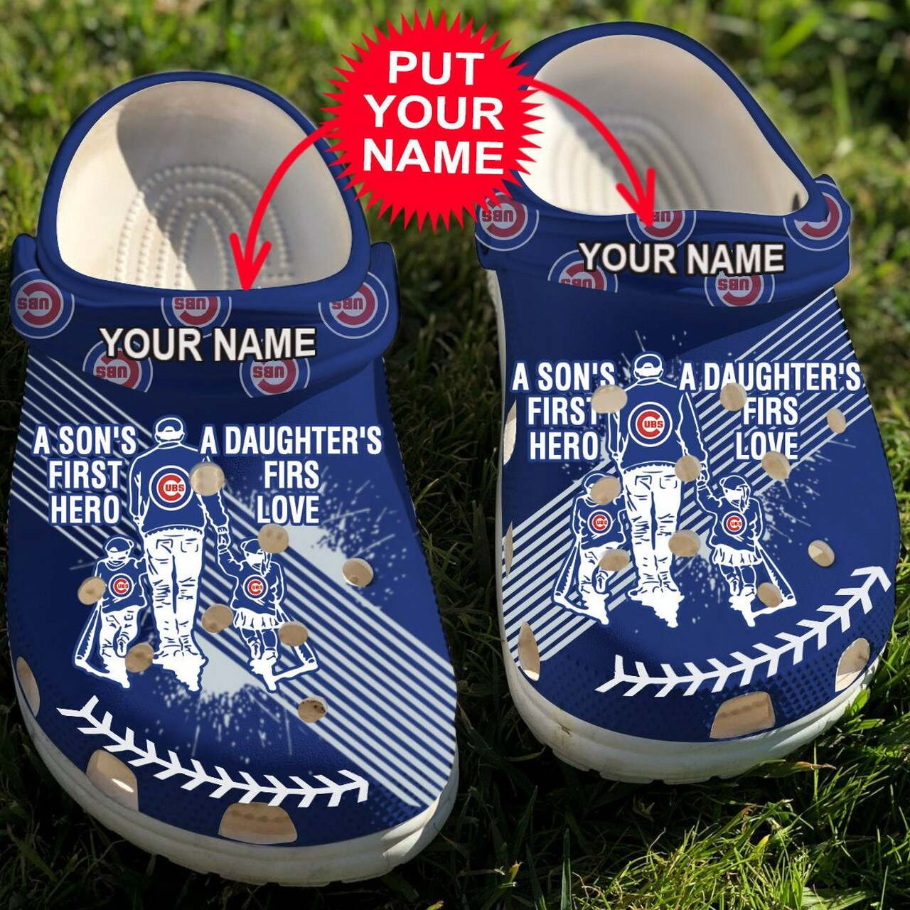 Personalized Crocs Dad And Son Daughter Mlb Chicago Cubs Crocs Crocband Clogs