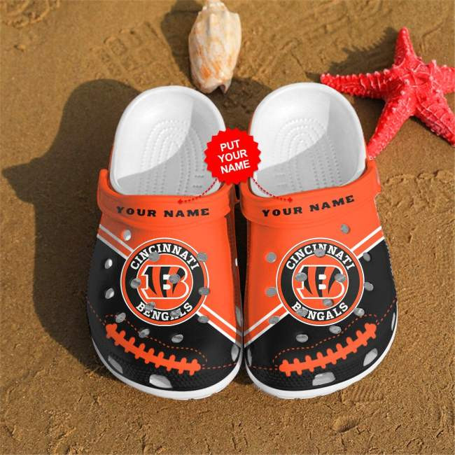 Personalized Cincinnati Bengals Football Crocs Crocband Clogs