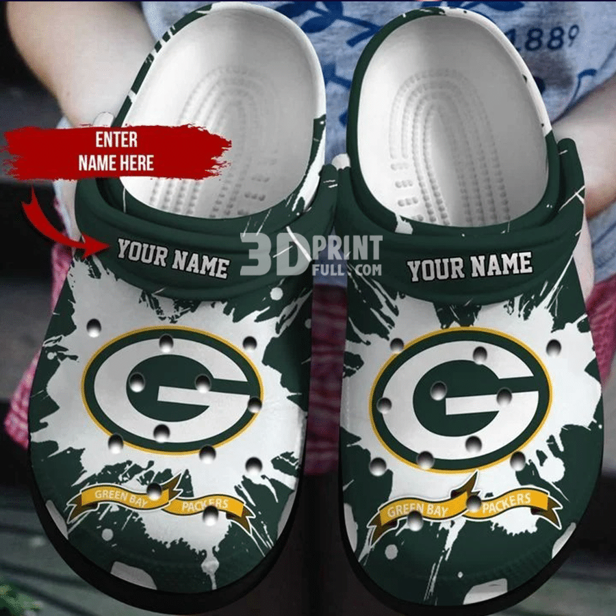 Green Bay Packers Customized Name Crocs Nfl Crocs Crocband Clog