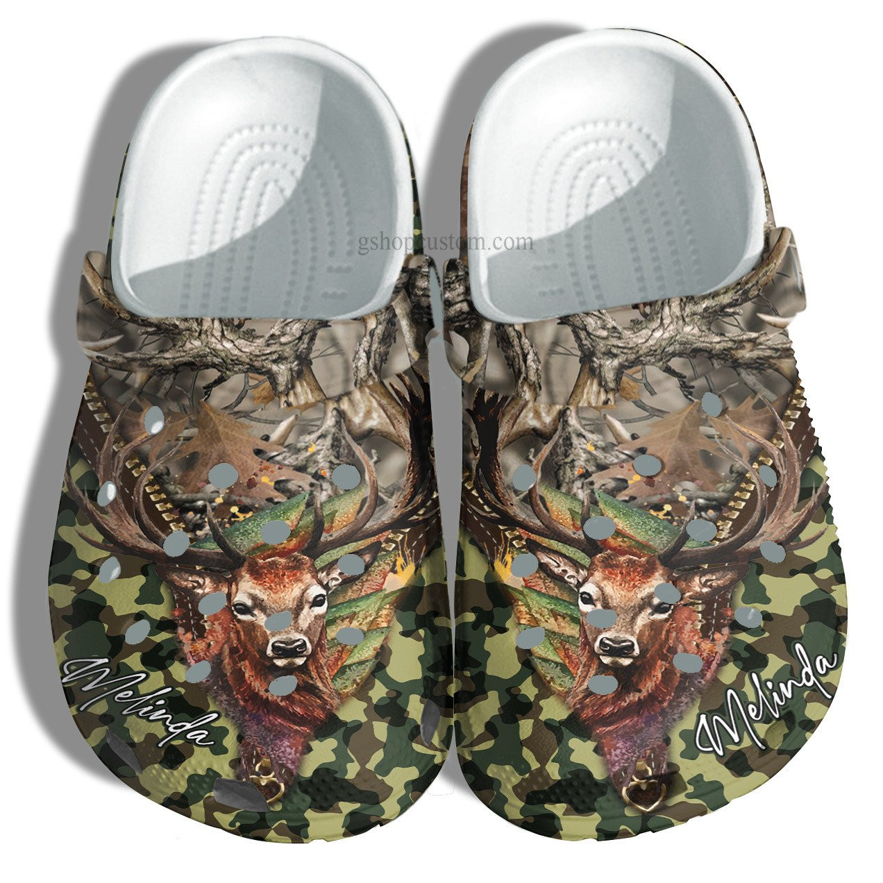 Deer Hunter Camouflage Croc Shoes Gift Father Day- Deer Hunter Camo Army Color Crocs Shoes Gift Son