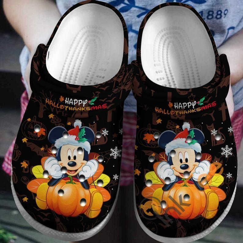 Mickey Mouse Happy Hallothanksmas Crocs Clog Shoes