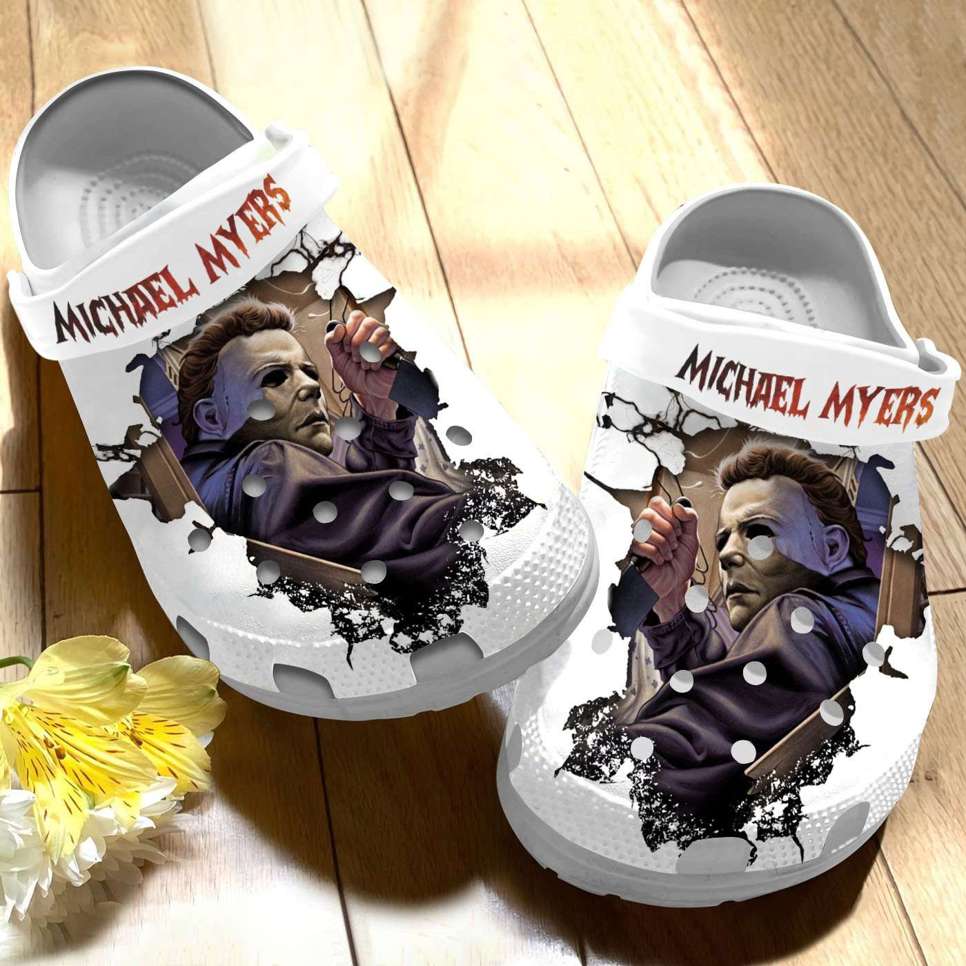 Halloween Michael Myers Crocs Crocband Clogs