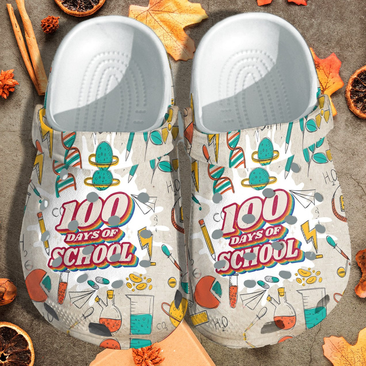 Thunder 100 Days Of Schoolleopard Shoes Crocs Crocbland Clog Gift