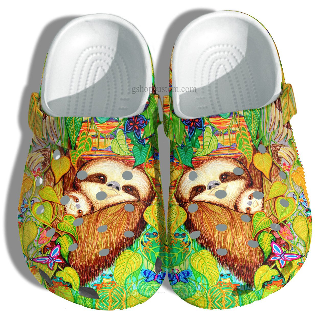 Sloth Mom Crocs Shoes - Baby Sloth Mom Jungle Shoes Croc Clogs Gift Mother Day