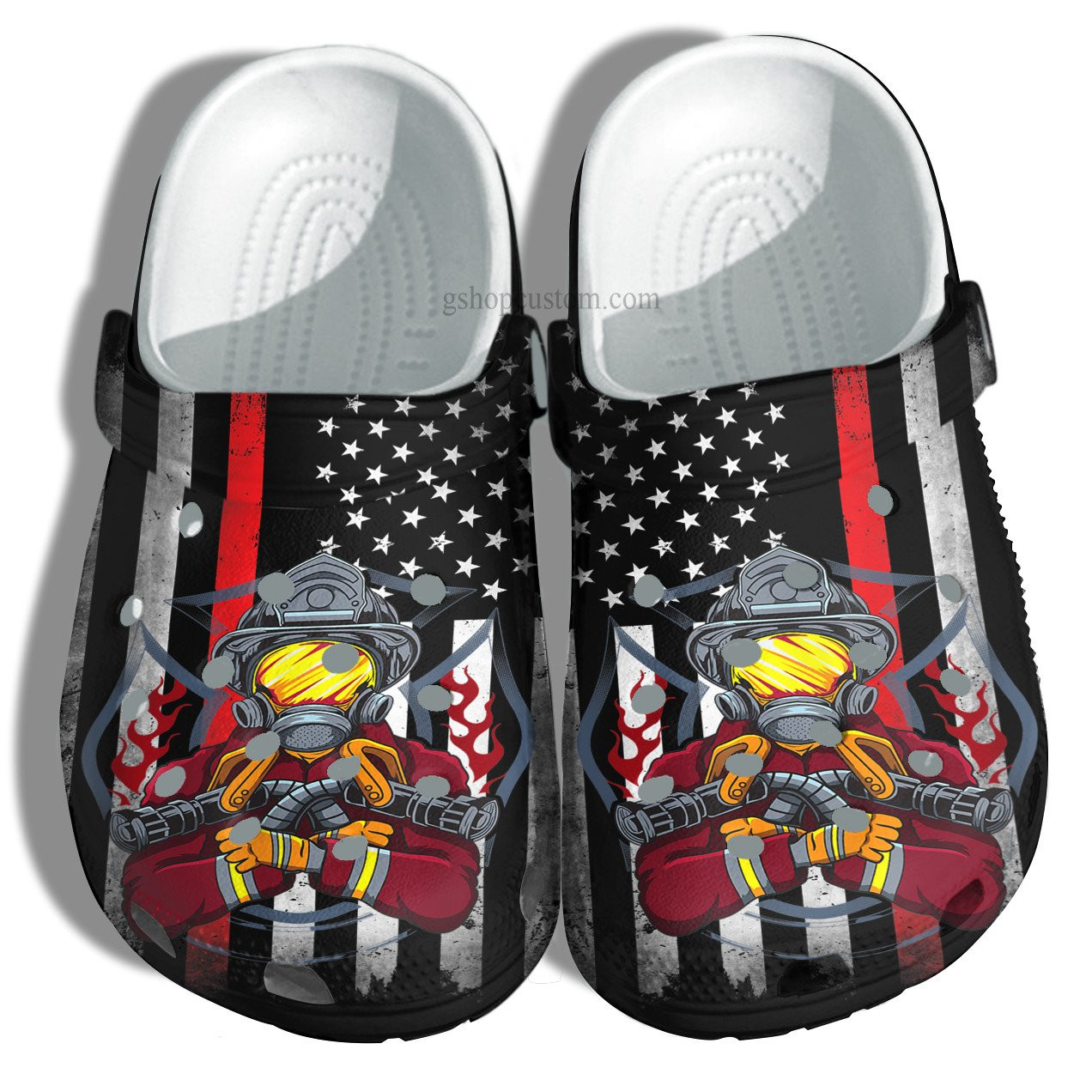 Firefighter Usa Flag Crocs Shoes - Firefighter Army Shoes Croc Clogs Gift Men Women Father Day