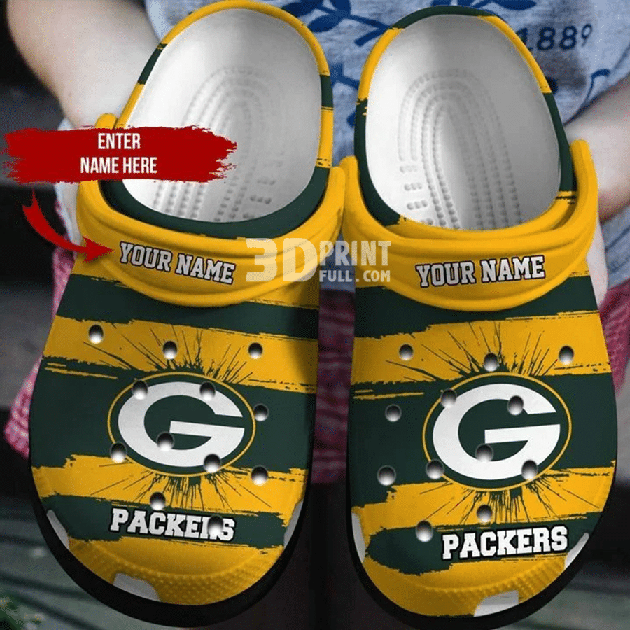 Green Bay Packers Customized Name Crocs Nfl Crocs Crocband Clog