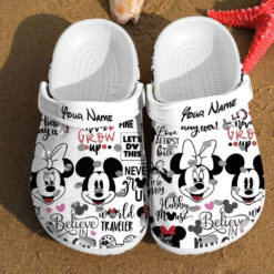 Personalized Disney Pattern Mickey Mouse Unique Gifts For Fans Crocs Clog Shoes