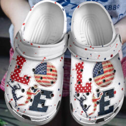 Love Usa Volleyball Shoes - Volleyball Games Sport Crocs Clogs Gift For Men Women