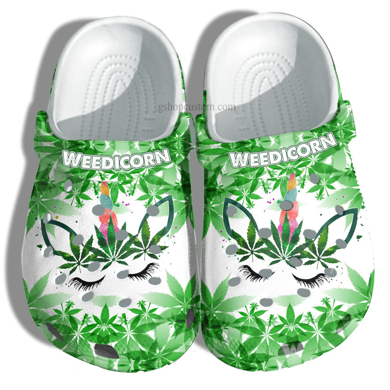 Weedicorn Funny Unicorn Weed Crocs Shoes - Unicorn Funny Shoes Croc Clogs Gift Women