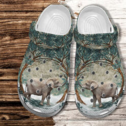 Elephant Jungle Tree Crocs Shoes For Men Women - Elephant Lover Croc Clogs Shoes Gift Mother Day 2022