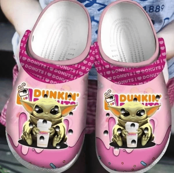 Baby Yoda Loves Dunkin Donuts Clog Shoes