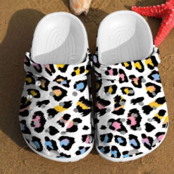 Leopard Print Colorful Glitter Fur Cheetah Gift Crocs Clog Shoes