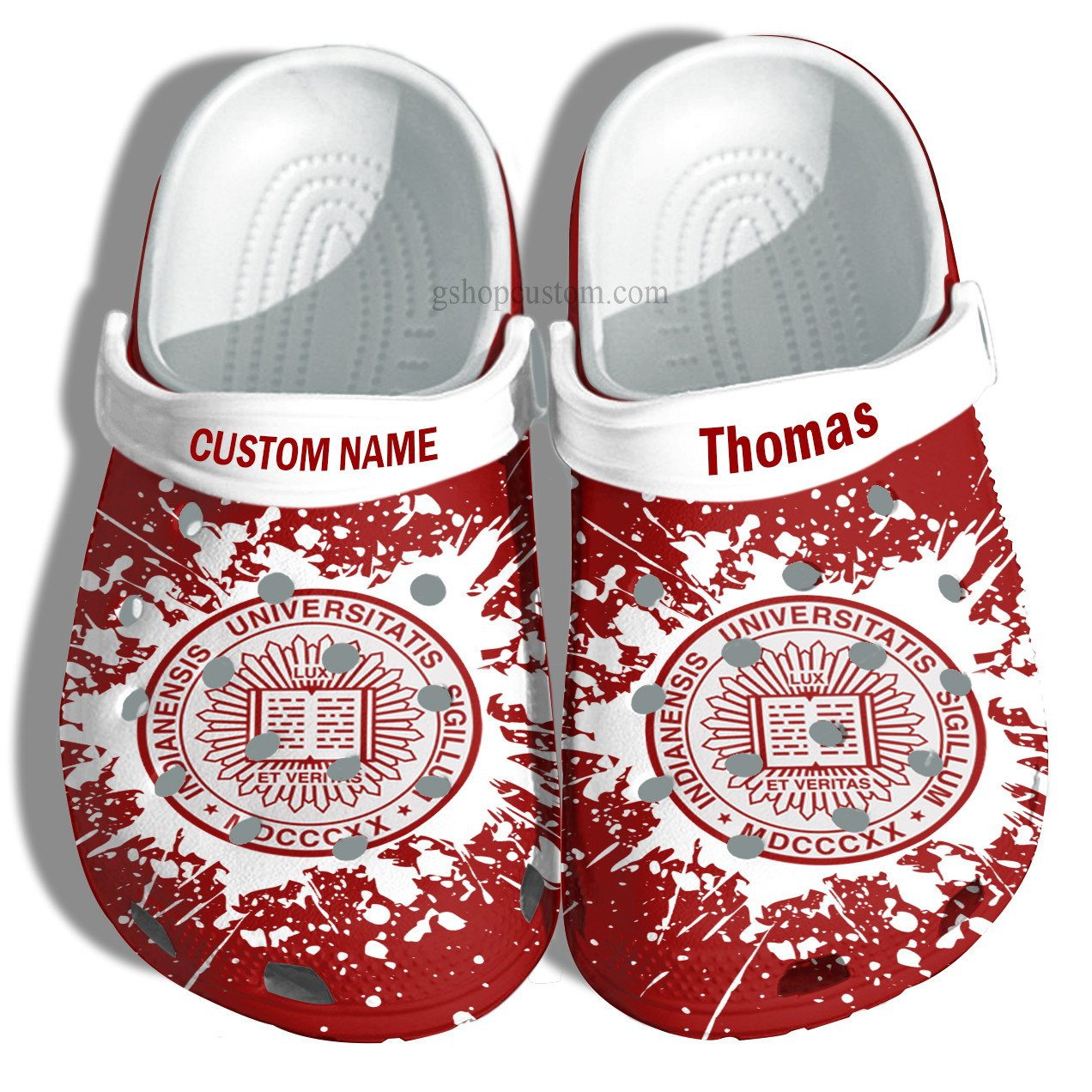 Indiana University Graduation Gifts Croc Shoes Customize- Admission Gift Crocs Shoes