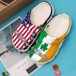 St Patricks Day American Flag My Home My Blood Irish Crocband Crocs Shoes