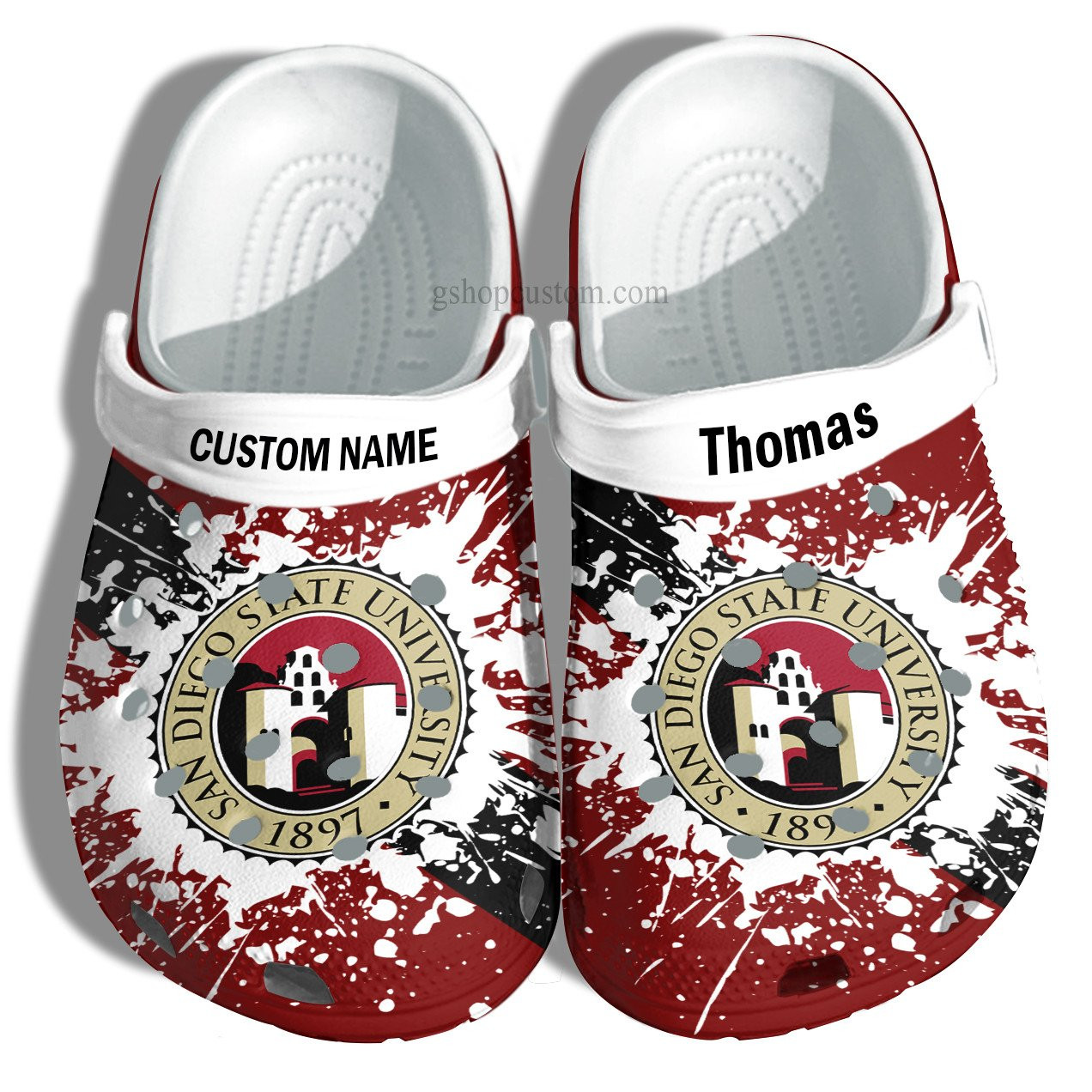 San Diego State University Graduation Gifts Croc Shoes Customize- Admission Gift Crocs Shoes