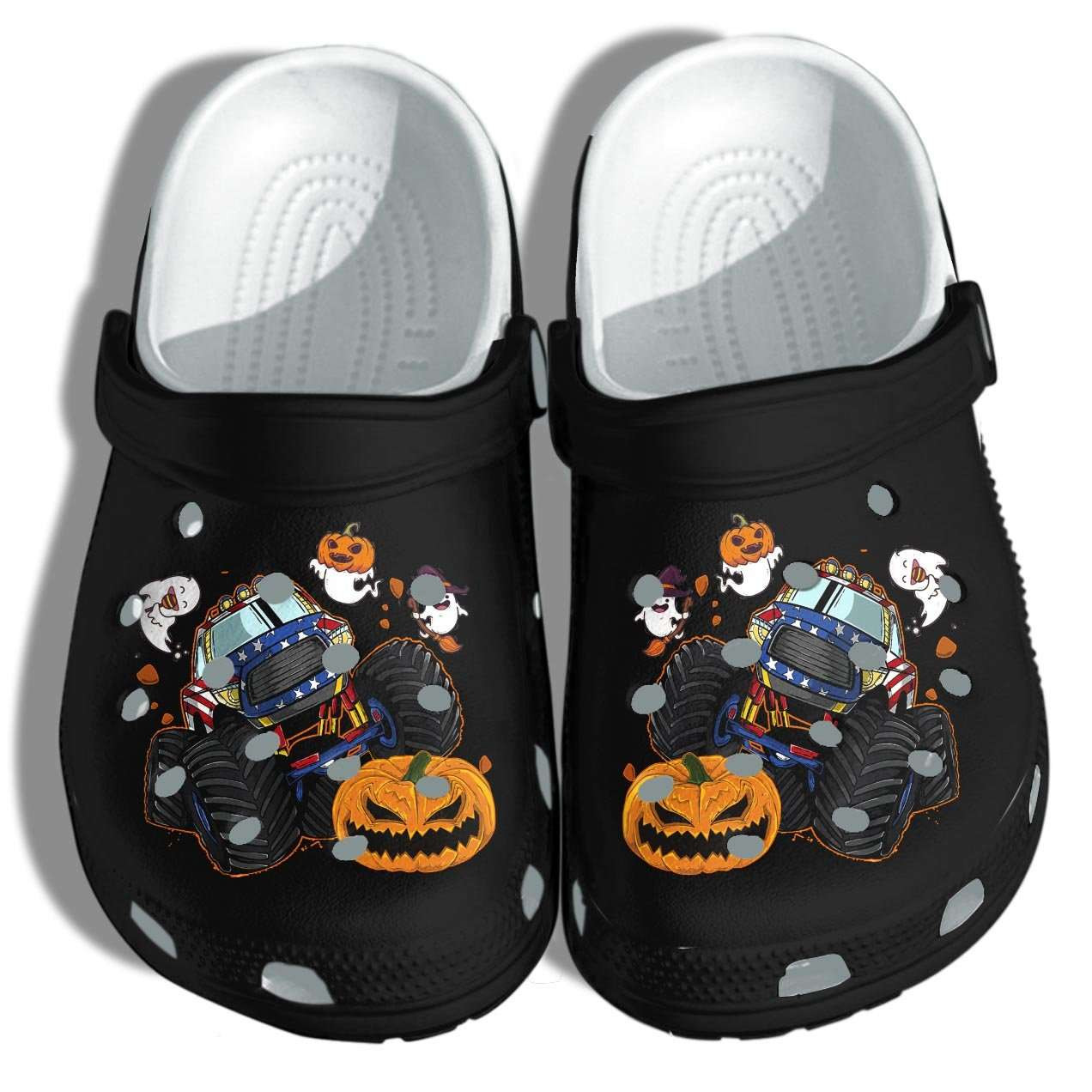 Halloween Pumpkin Monsters Truck Crocs Crocband Clogs Shoes