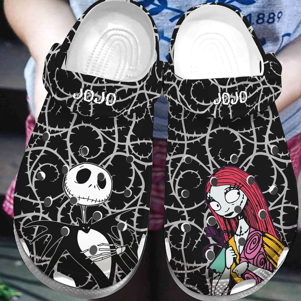 Personalized Name Jack And Sally Couple Clog Shoes