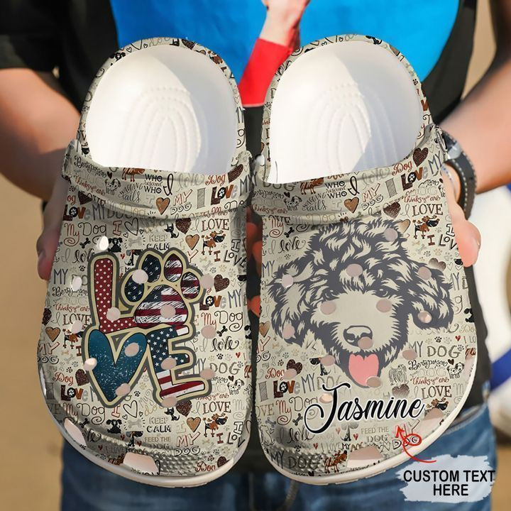 Poodle Personalized Love Vintage Crocs Clog Shoes