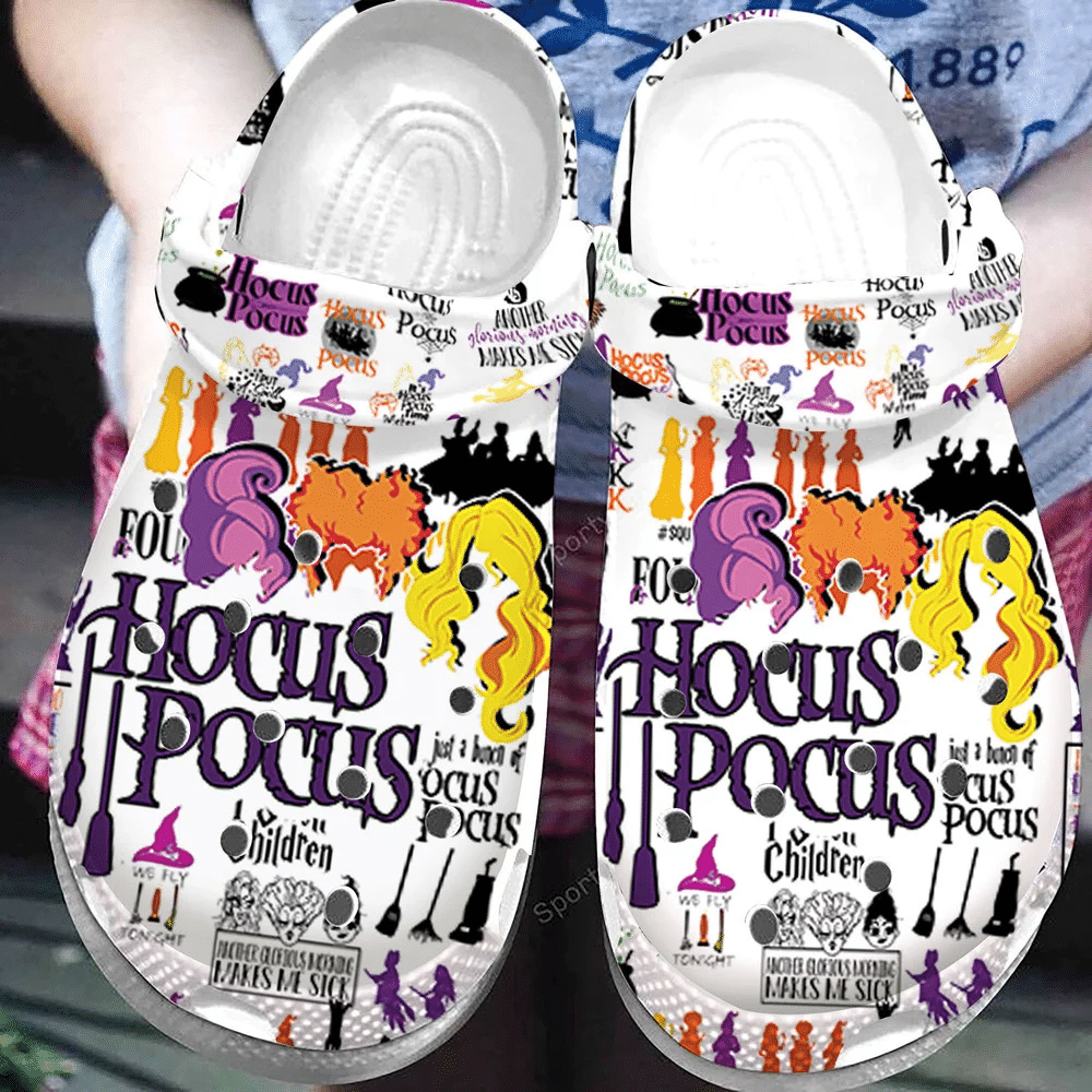 Hocus Pocus White Clogs Shoes