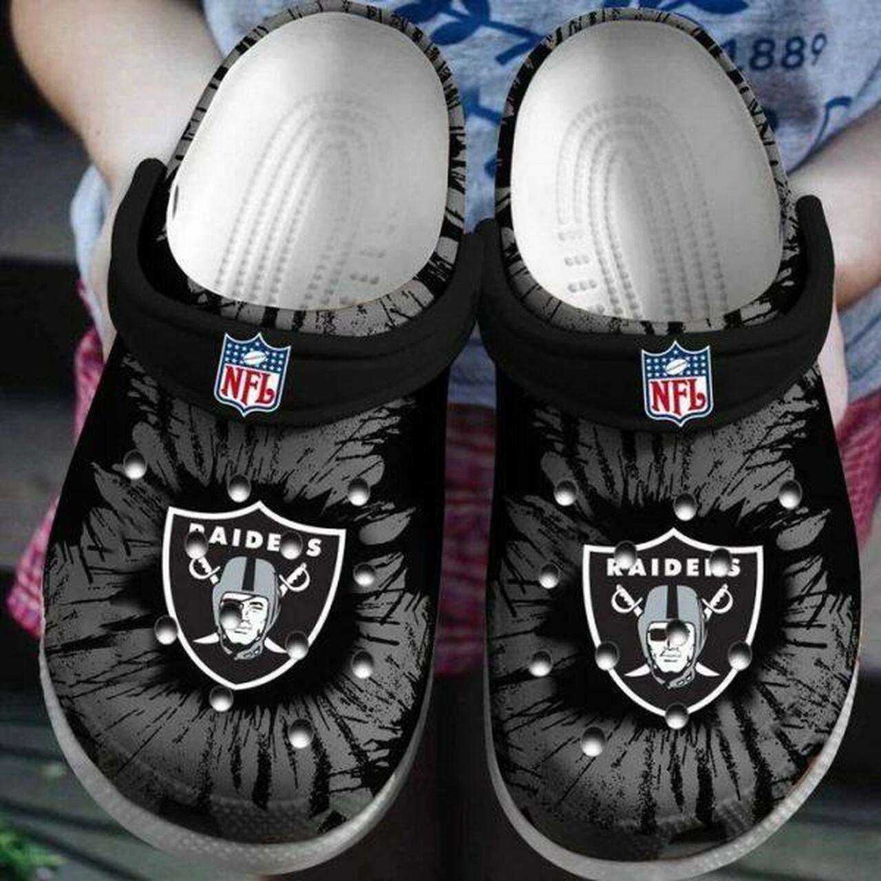 Oakland Raiders Nfl Football Crocs Crocband Clogs