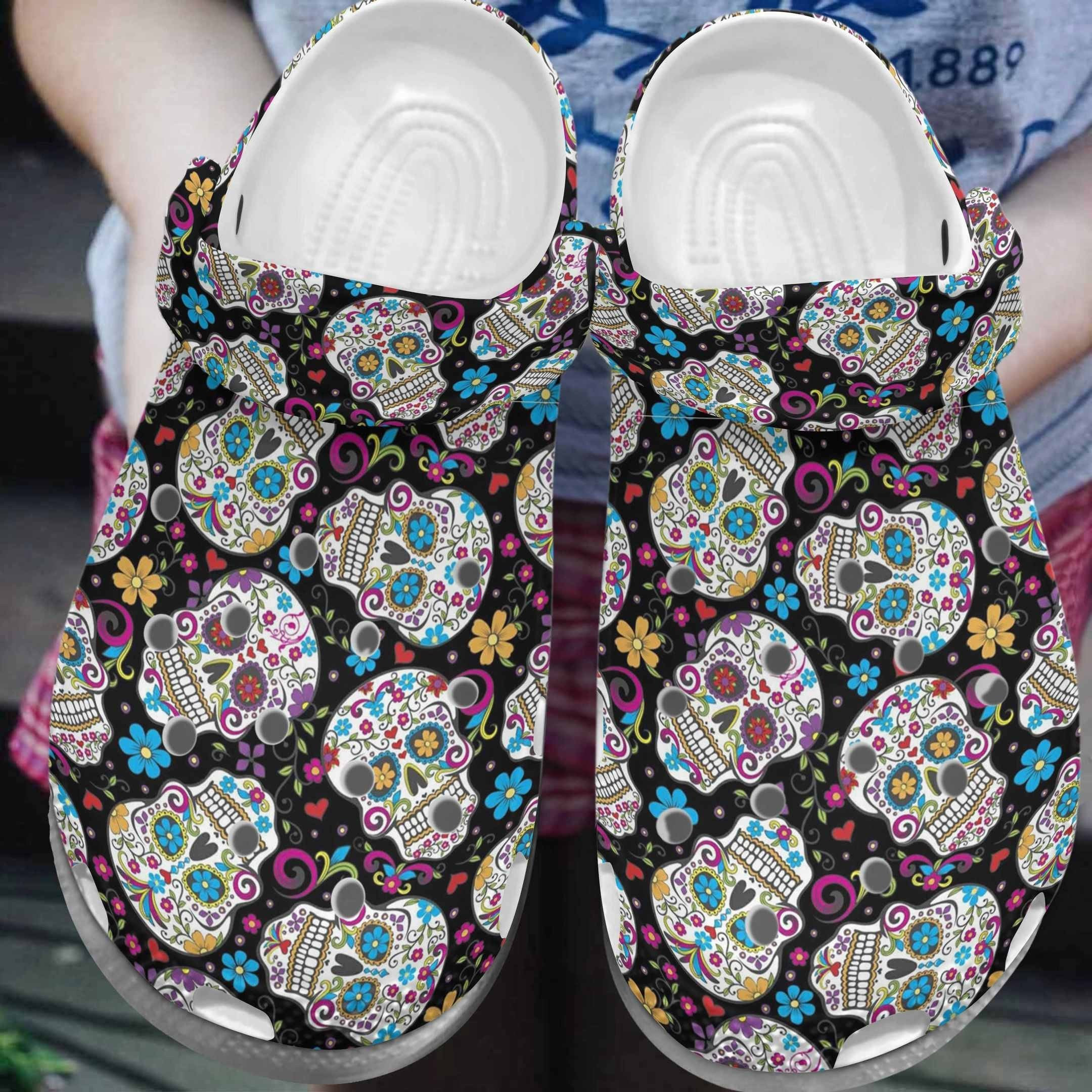 Flower Crocs Classic Clogs Shoes