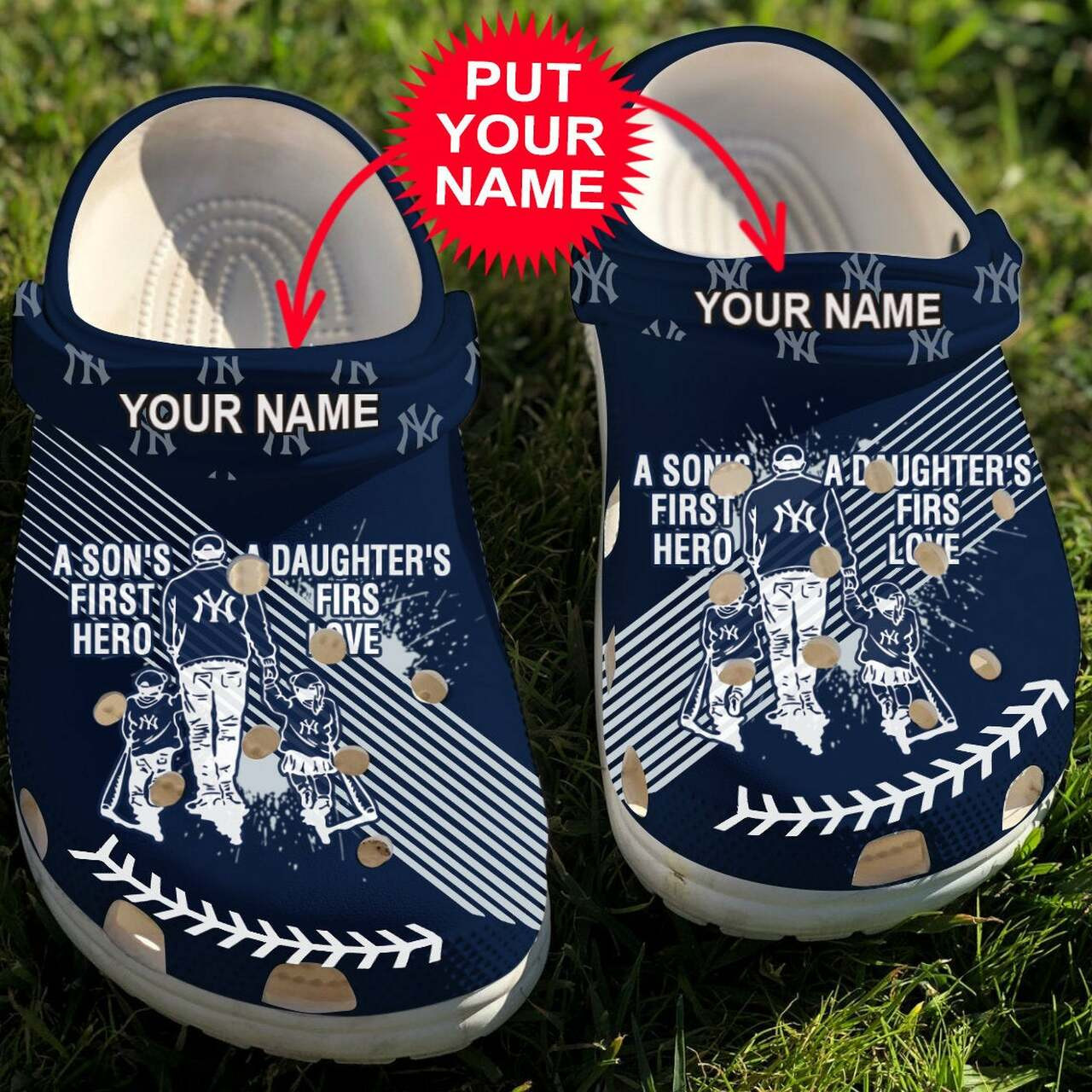 Personalized Crocs Dad And Son Daughter Mlb Ny Yankees Crocs Crocband Clogs