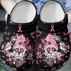 Breast Cancer Awareness Floral Crocs Classic Clogs Shoes