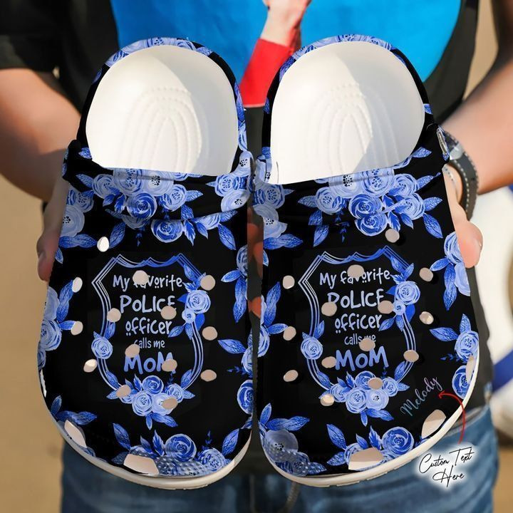 Police Officer Personalized Proud Mom Of A Crocs Classic Clogs Shoes