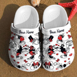 Personalized Mickey And Minnie Kiss Disney Custom Couple Mouse Crocs Clog Shoes