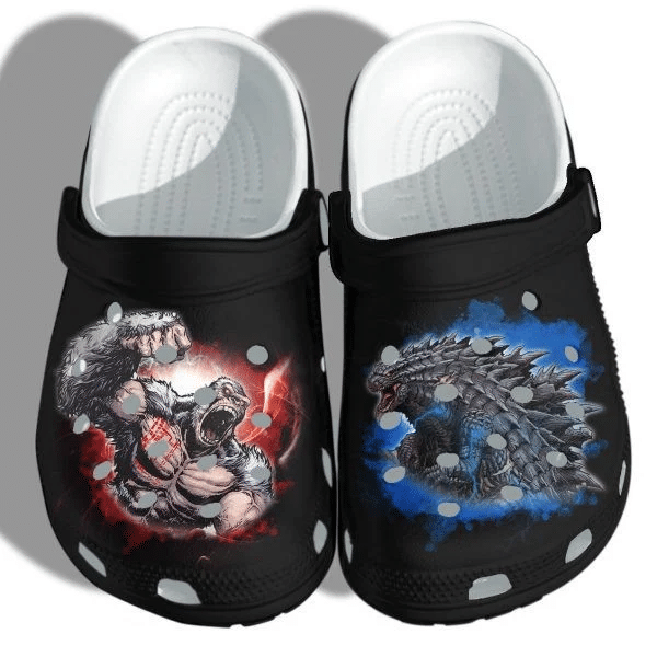 Godzilla Kong Monster Black Clogs Shoes