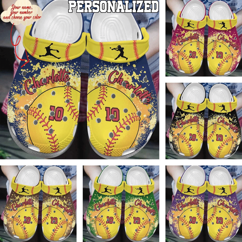 Personalized Softball Dropping Clog Shoes