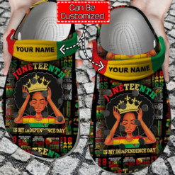 Personalized Black Girl Juneteenth Is My Independence Day Clog Shoes