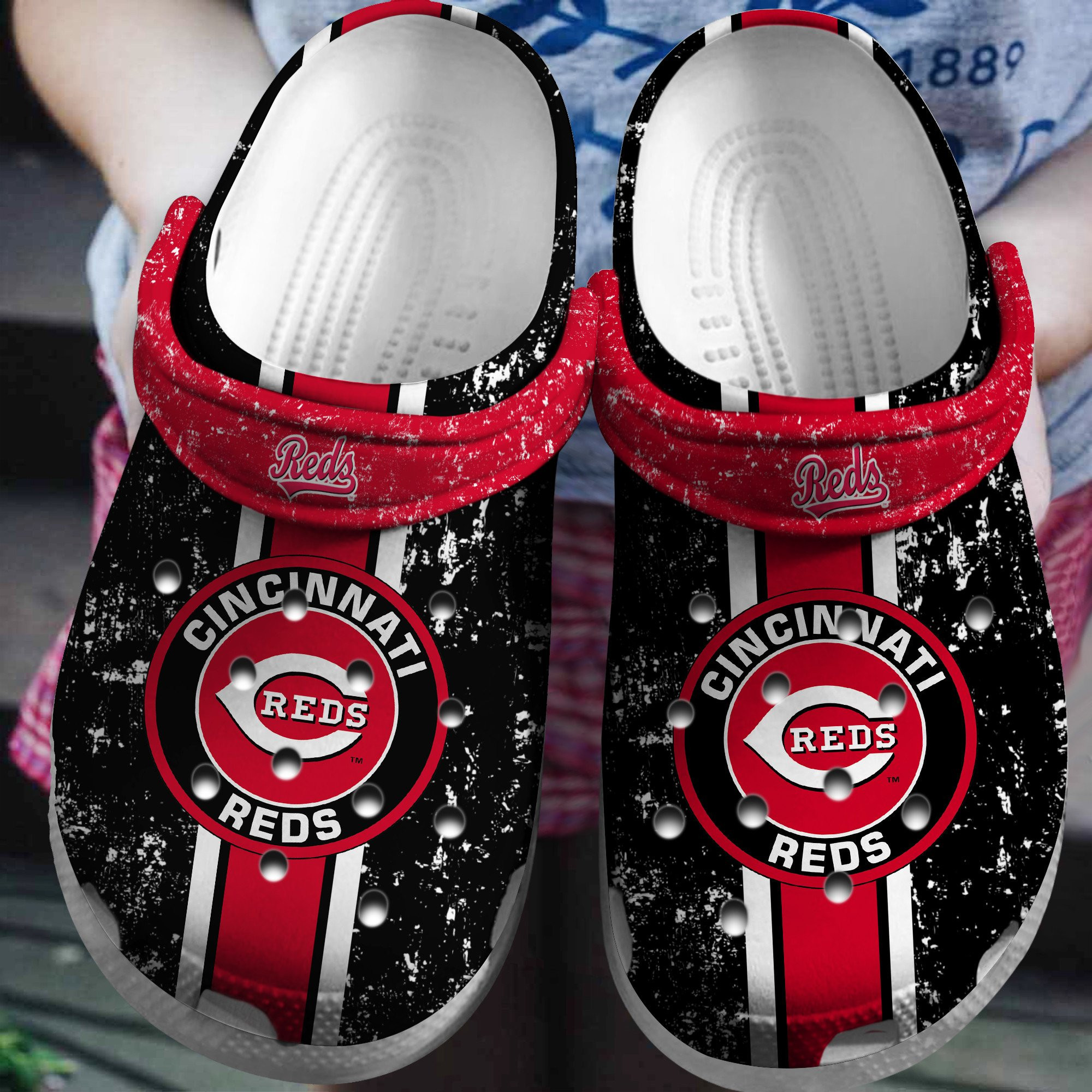 Hot Mlb Team Cincinnati Reds Black Crocs Clog Shoesshoes Trusted Shopping Online In The World