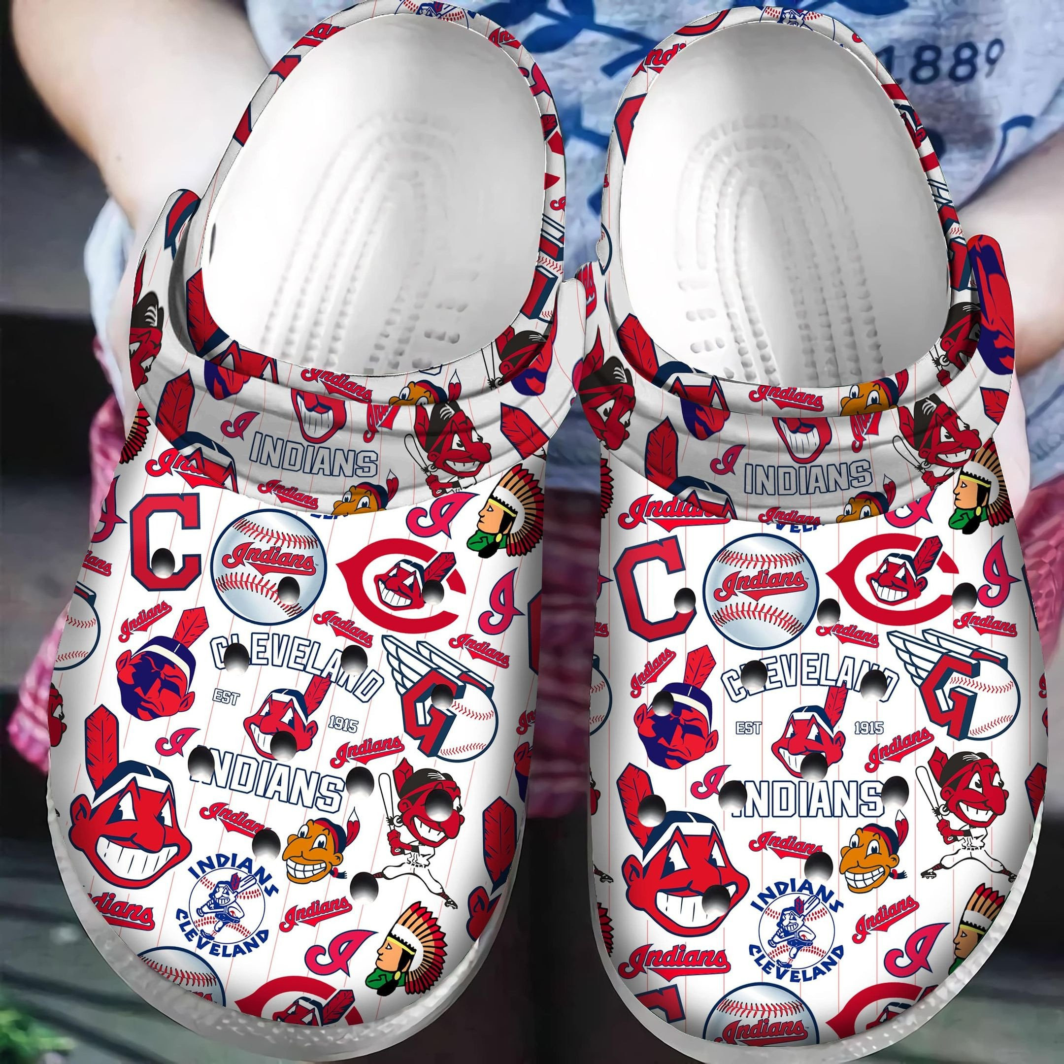 Mlb Cleveland Indians Crocs Clog Shoesshoes For Adults Kids Womens Mens