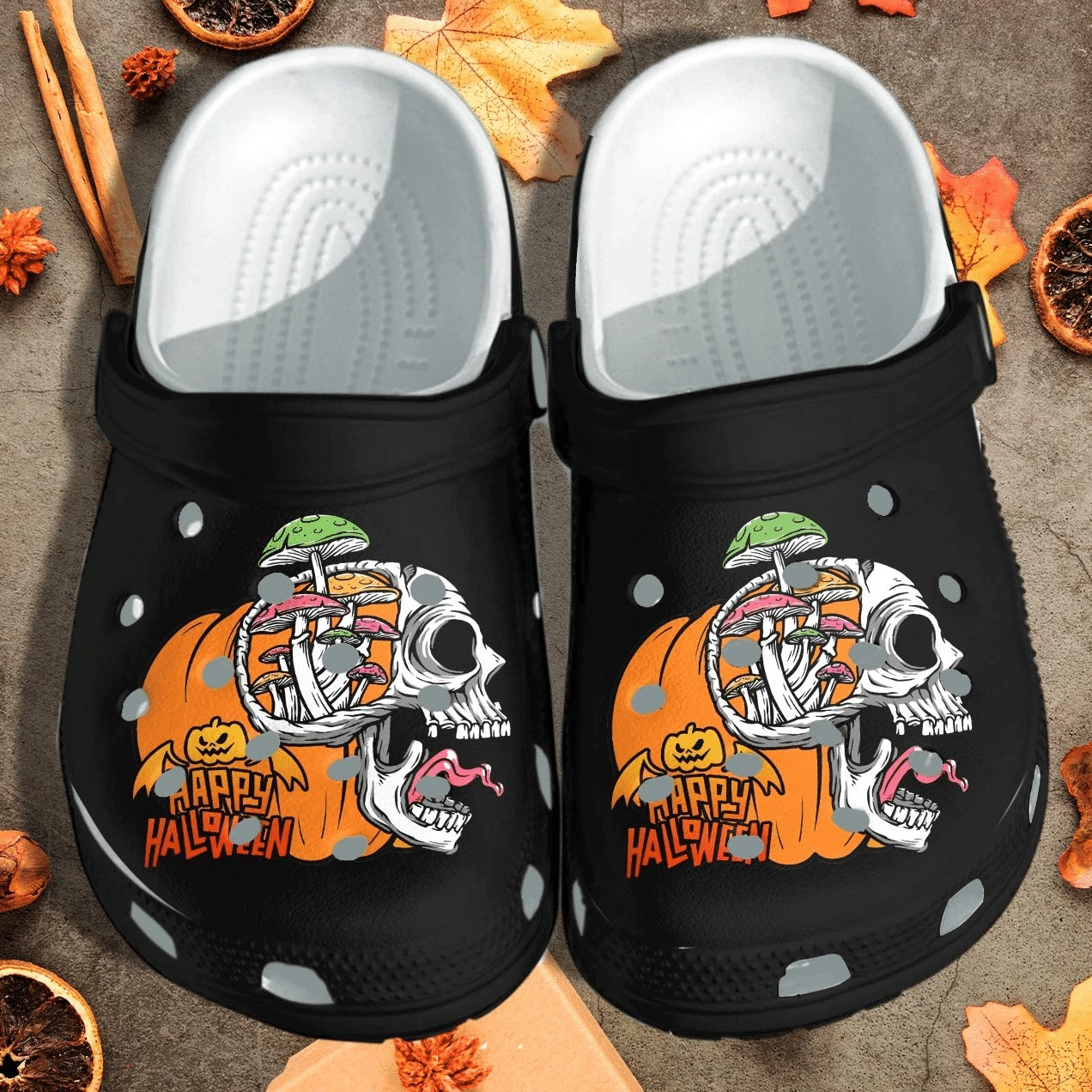 Pumpkin Skull Weed Crocs Clog Shoescannabis Marijuana 420 Weed Clog Shoes For Men Women Halloween Gifts Ht