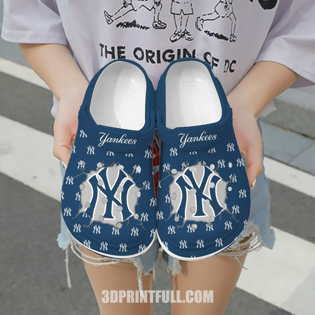 New York Yankees Mlb Full Logo Gift For Lover Rubber Crocs Clog Shoescrocband
