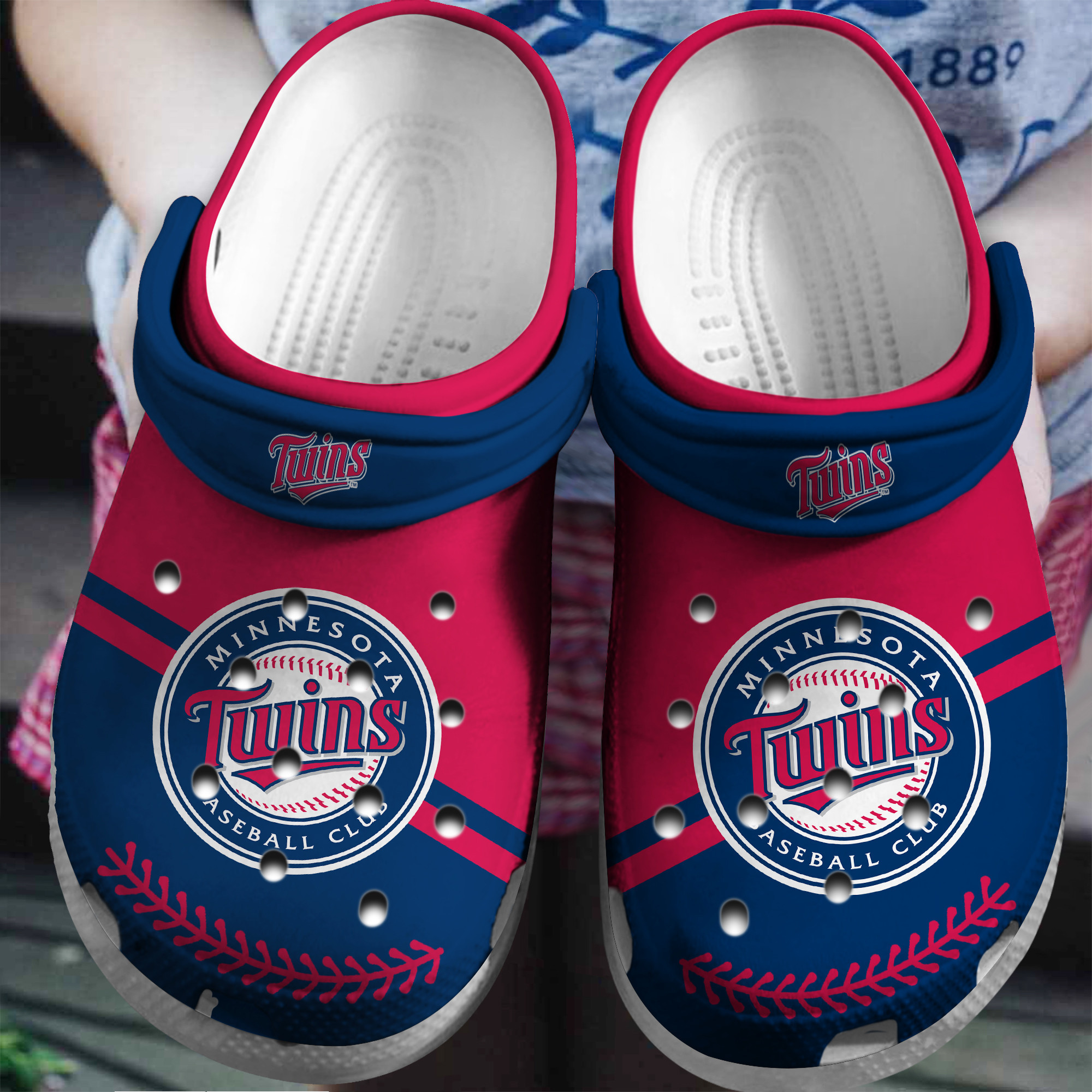 Hot Mlb Team Minnesota Twins Red-Navy Crocs Clog Shoesshoes