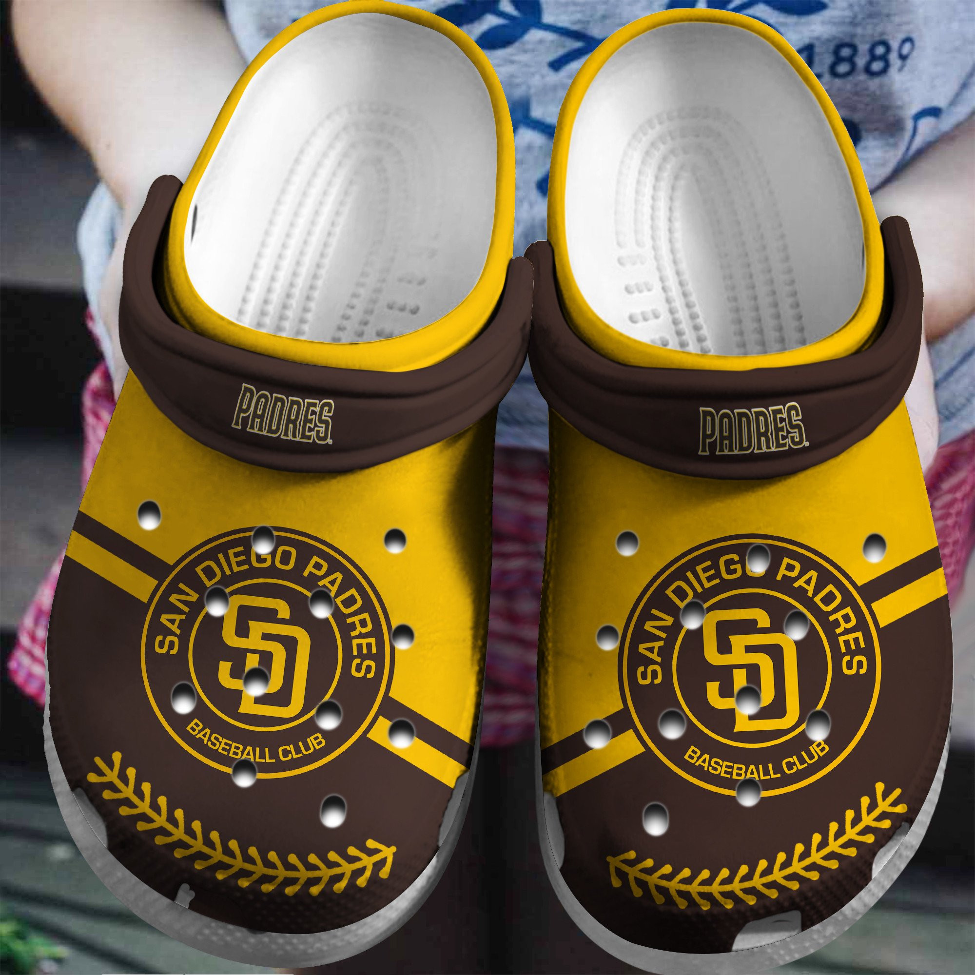 Hot Mlb Team San Diego Padres Brown-Yellow Crocs Clog Shoesshoes