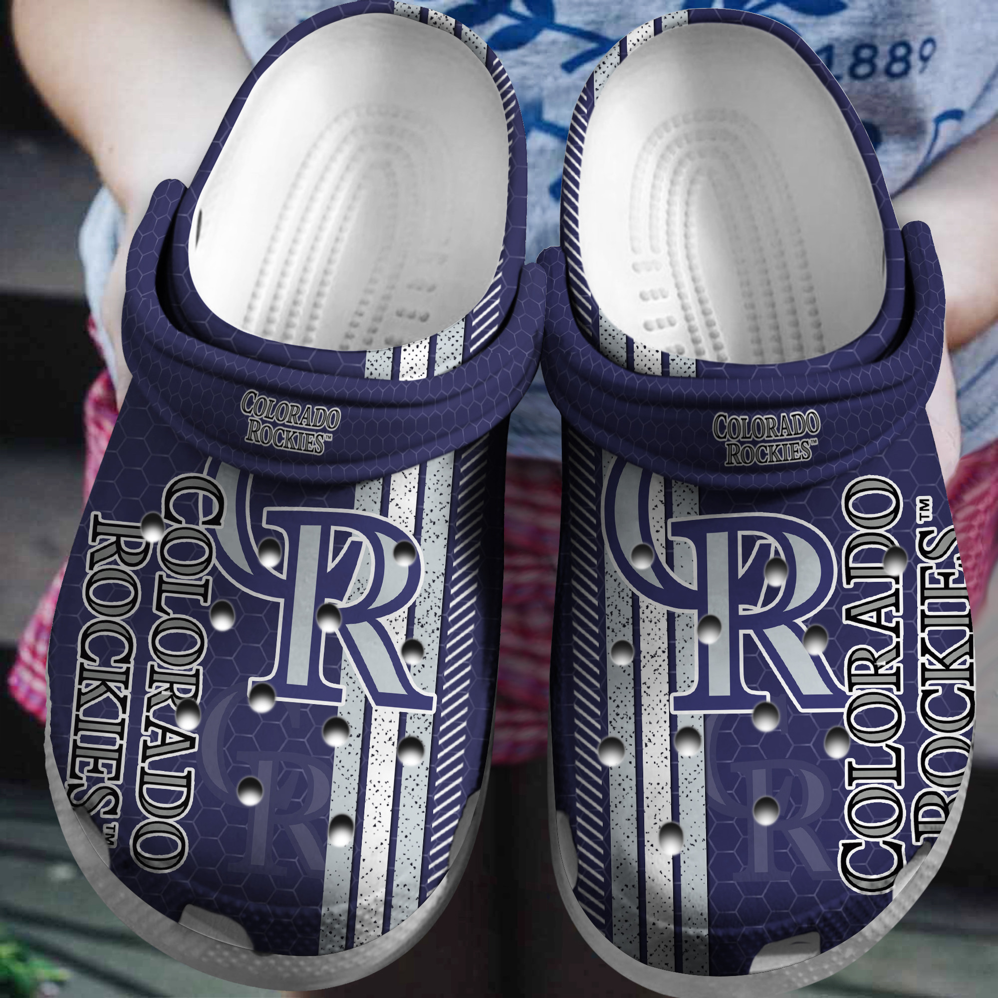 Hot Mlb Team Colorado Rockies Purple Crocs Clog Shoesshoes