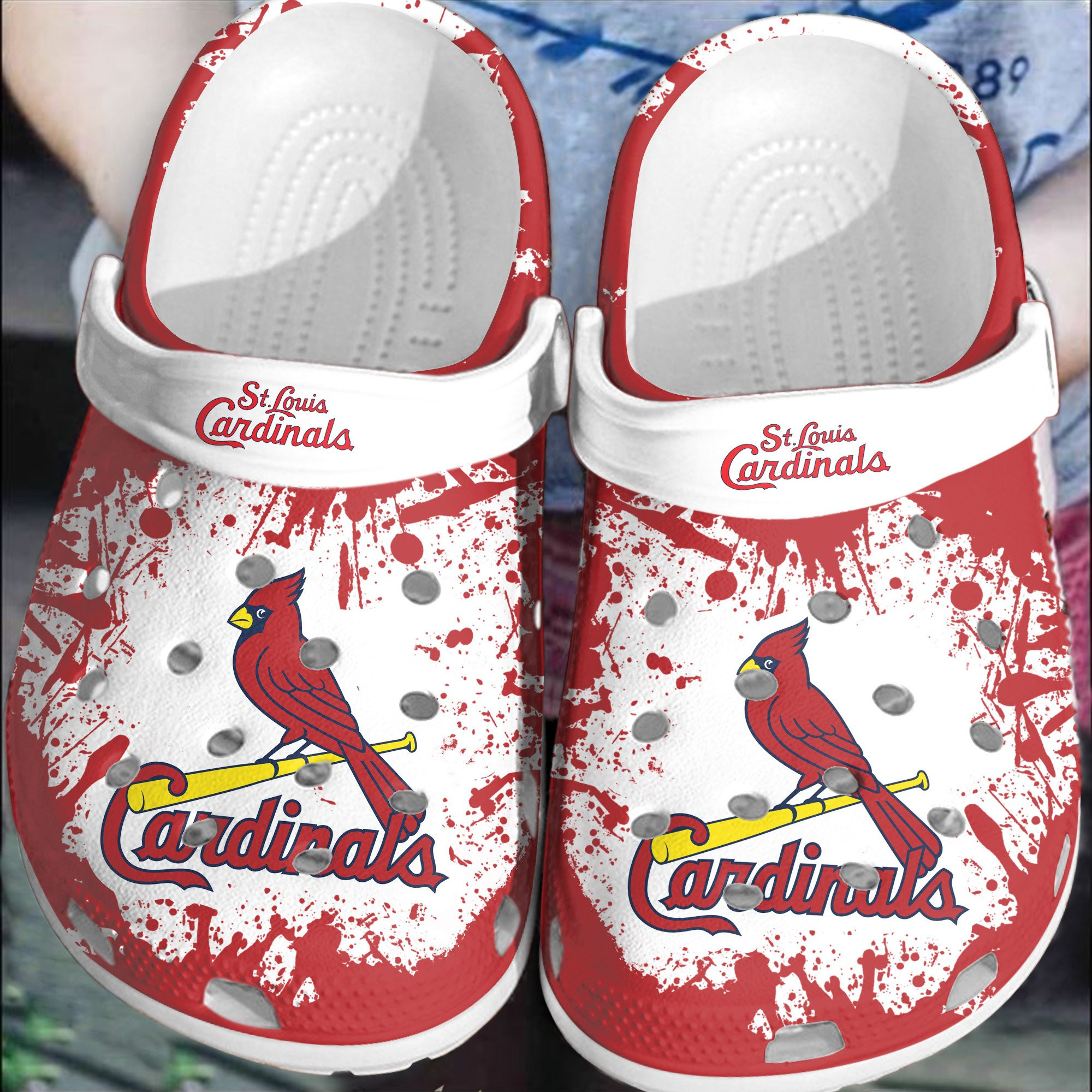 Mlb Team St Louis Cardinals Red-White Crocs Clog Shoesshoes