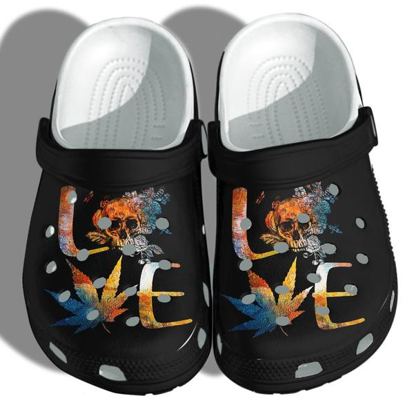 Tattoo Love Skull Weed Funny Shoes Crocs Clog Shoestattoo Skull Croc Shoes Gifts Men Women