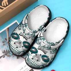 Philadelphia Eagles Skull Nfl Teams Gift For Fan Crocs Clog Shoescrocband Clogs