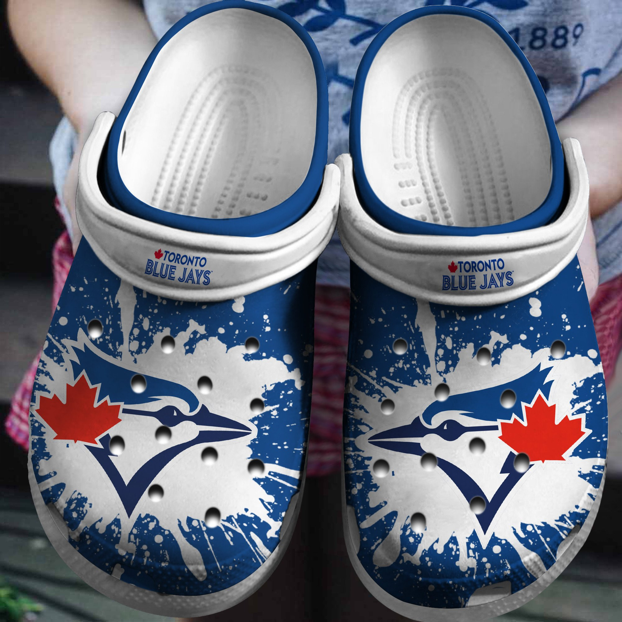 Hot Mlb Team Toronto Blue Jays Blue-White Crocs Clog Shoesshoes