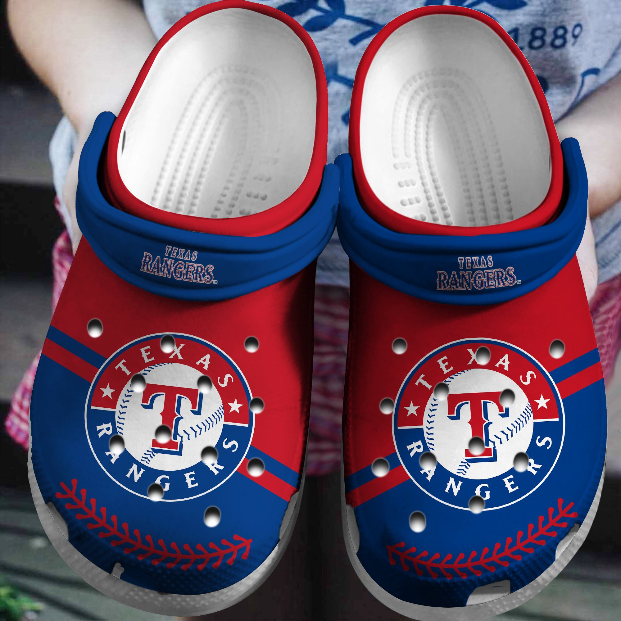 Mlb Team Texas Rangers Crocs Clog Shoesshoes