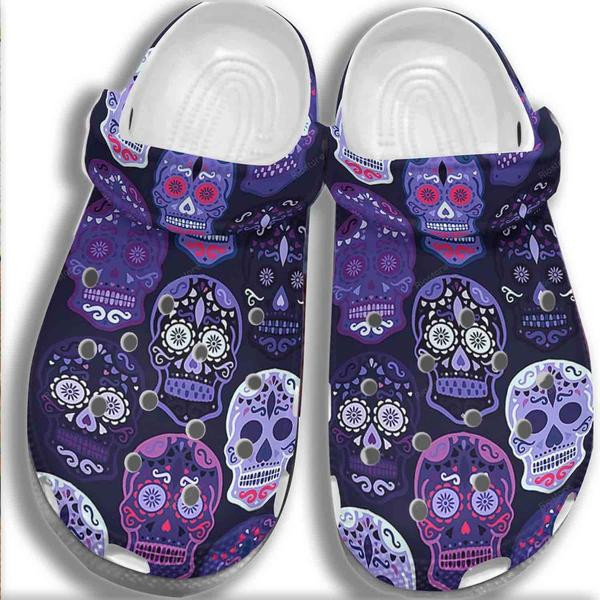Purple Skull 3D Crocs Clog Shoesshoes Crocbland Clog Gifts For Women Girl Daughter Niece