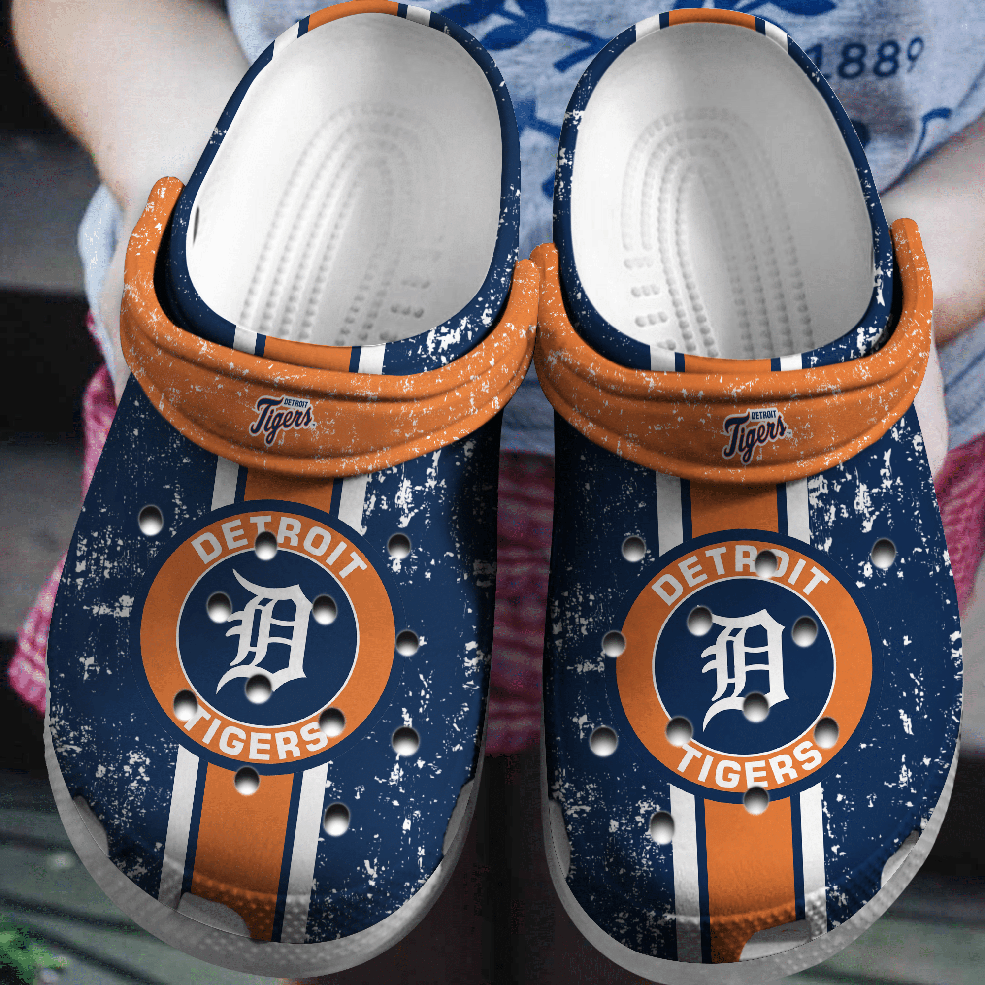 Hot Mlb Team Detroit Tigers Navy Crocs Clog Shoesshoes