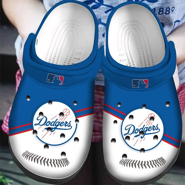 Mlb Los Angeles Dodgers White Blue Crocs Clog Shoescrocband Clog