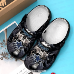 Dallas Cowboys Skulll Crocband Nfl Clog Shoes