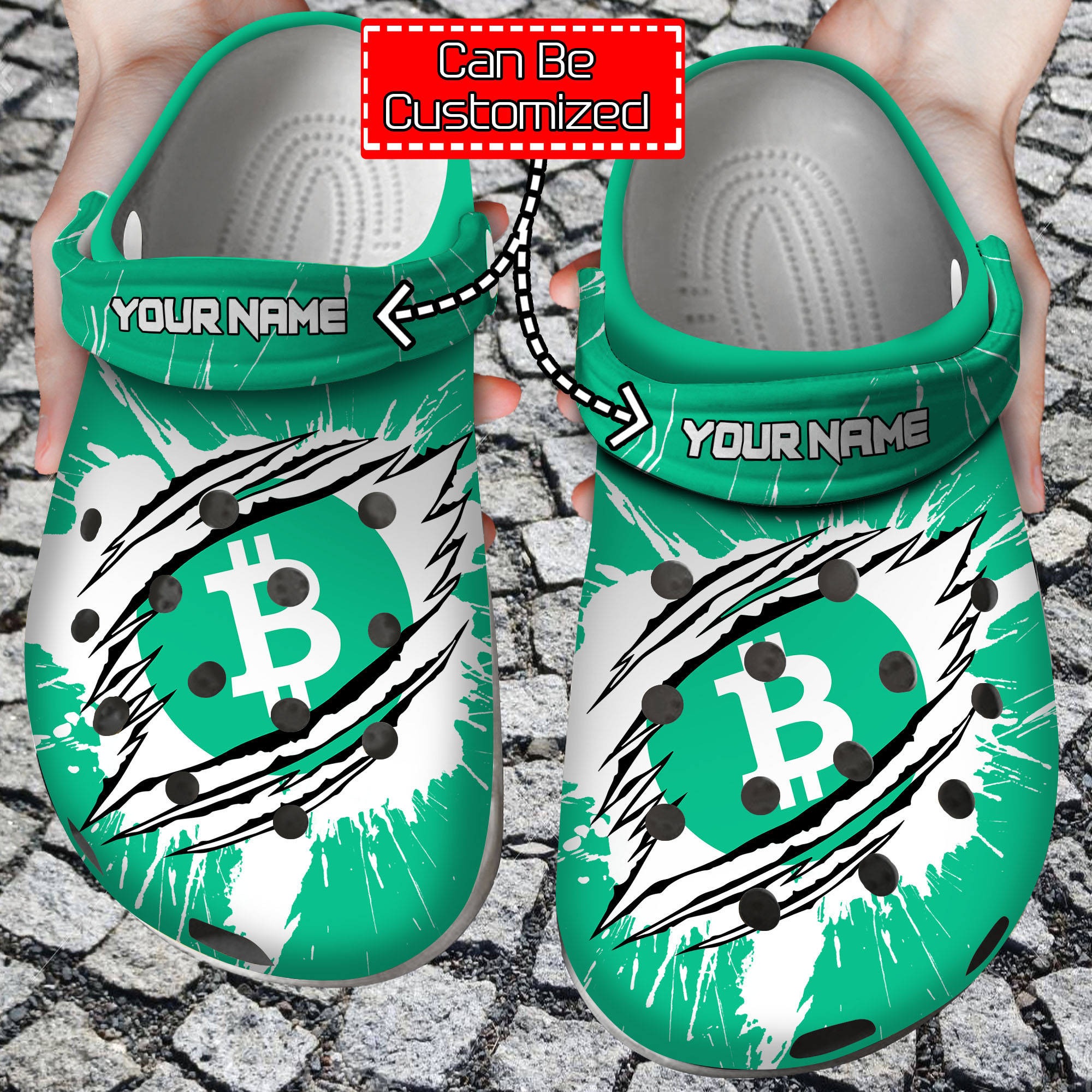Crypto Crocs Personalized BCH Coin Ripped Through Clog Shoes