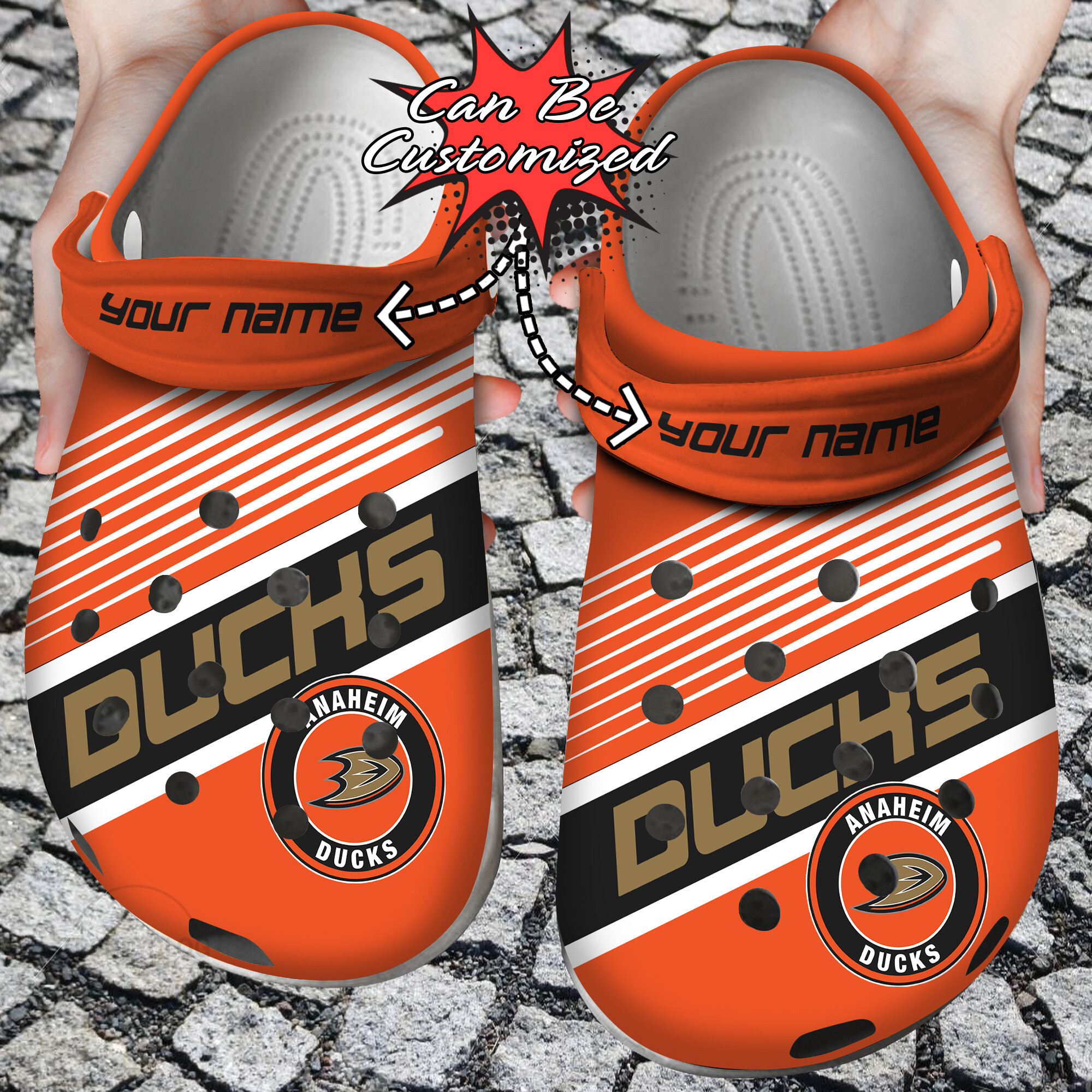 Personalized Name  Logo Team Hockey Colors New Crocs Clog Shoes